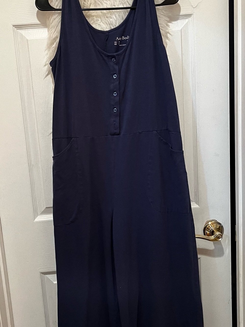 AnyBody Navy Button-Front Sleeveless Top